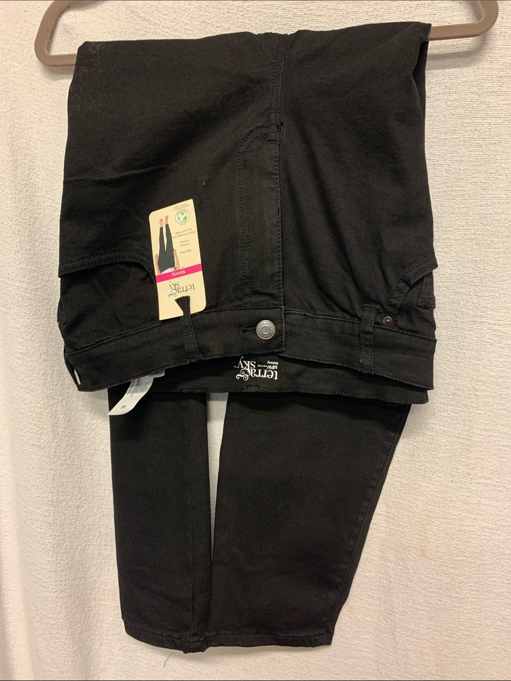 Terra & Sky Black Skinny Jeans Womens Size 18W petite Stomach Control High Rise - Picture 4 of 7